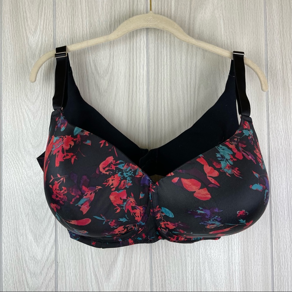 Soma 42G Black and Red Floral Intimate Bra